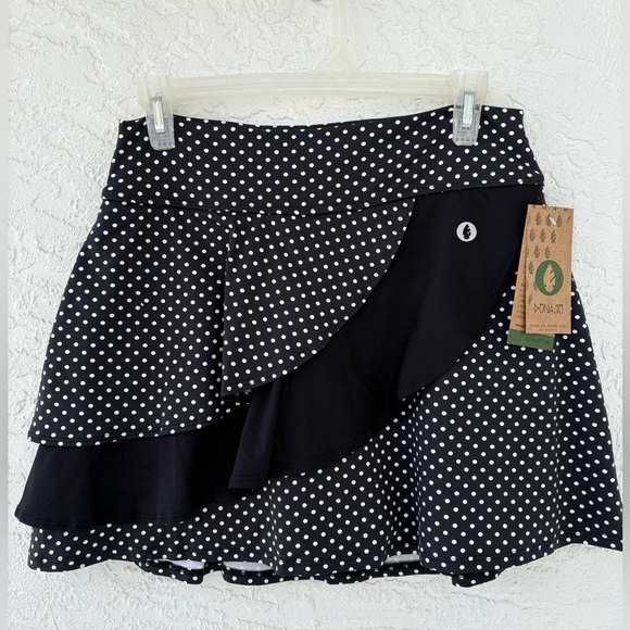 Dona Jo Pants - Dona Jo Black Skort Polka Dot Spin Pickleball Golf Tennis Size 2 Large NWT